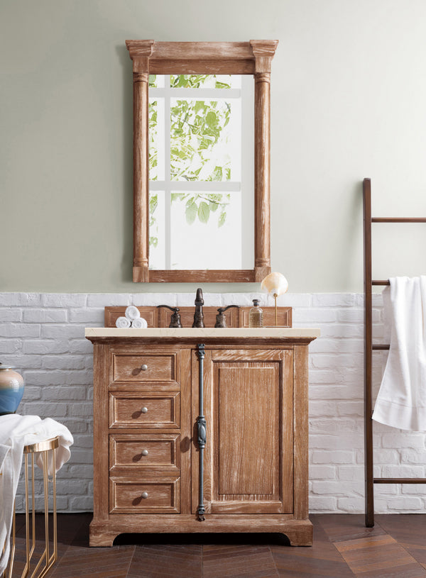 Providence 36 Single Vanity, Driftwood w/ 3 CM Eternal Marfil Quartz Top