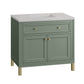 Chicago 36" Single Vanity, Smokey Celadon w/ 3 CM Eternal Serena Top