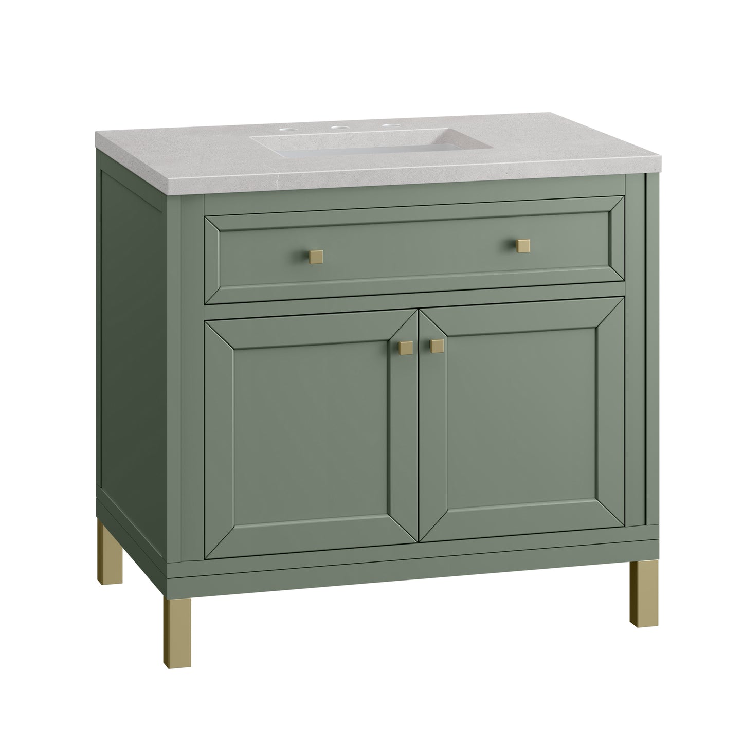 Chicago 36" Single Vanity, Smokey Celadon w/ 3 CM Eternal Serena Top