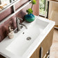 Columbia 31.5" Single Vanity, Latte Oak, Brushed Nickel, w/ White Glossy Composite Stone Top