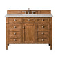 Brittany 48" Single Vanity, Saddle Brown w/ 3 CM Eternal Serena Quartz Top