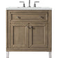 Chicago 30" Single Vanity, Whitewashed Walnut w/ 3 CM Ethereal Noctis Quartz Top