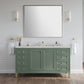 Chicago 60" Single Vanity, Smokey Celadon w/ 3 CM Eternal Jasmine Pearl Top