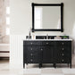 Brittany 60" Single Vanity, Black Onyx w/ 3 CM Arctic Fall Solid Surface Top