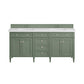 Brittany 72" Double Vanity, Smokey Celadon w/ 3 CM White Zeus Top