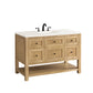 Breckenridge 48" Single Vanity, Light Natural Oak w/ 3 CM White Zeus Top