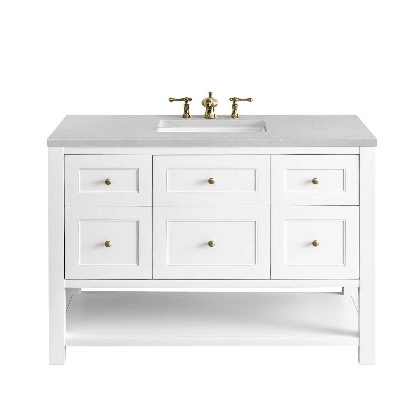 Breckenridge 48" Single Vanity, Bright White w/ 3 CM Eternal Serena Top