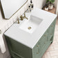 Breckenridge 36" Single Vanity, Smokey Celadon w/ 3 CM White Zeus Top