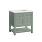 Breckenridge 30" Single Vanity, Smokey Celadon w/ 3 CM Ethereal Noctis Top