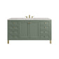 Chicago 60" Single Vanity, Smokey Celadon w/ 3 CM Eternal Jasmine Pearl Top