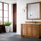 Bristol 48" Single Vanity, Saddle Brown w/ 3 CM White Zeus Quartz Top