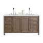 Chicago 60" Double Vanity, Whitewashed Walnut w/ 3 CM Ethereal Noctis Quartz Top