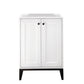 Chianti 24" Single Vanity Cabinet, Glossy White, Matte Black