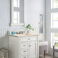 Brittany 30" Single Vanity, Bright White, w/ 3 CM Eternal Marfil Quartz Top