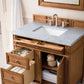 Brittany 36" Single Vanity, Saddle Brown w/ 3 CM Eternal Jasmine Pearl Quartz Top