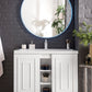 Alicante 39.5" Single Vanity, Glossy White, Brushed Nickel w/ White Glossy Composite Stone Top