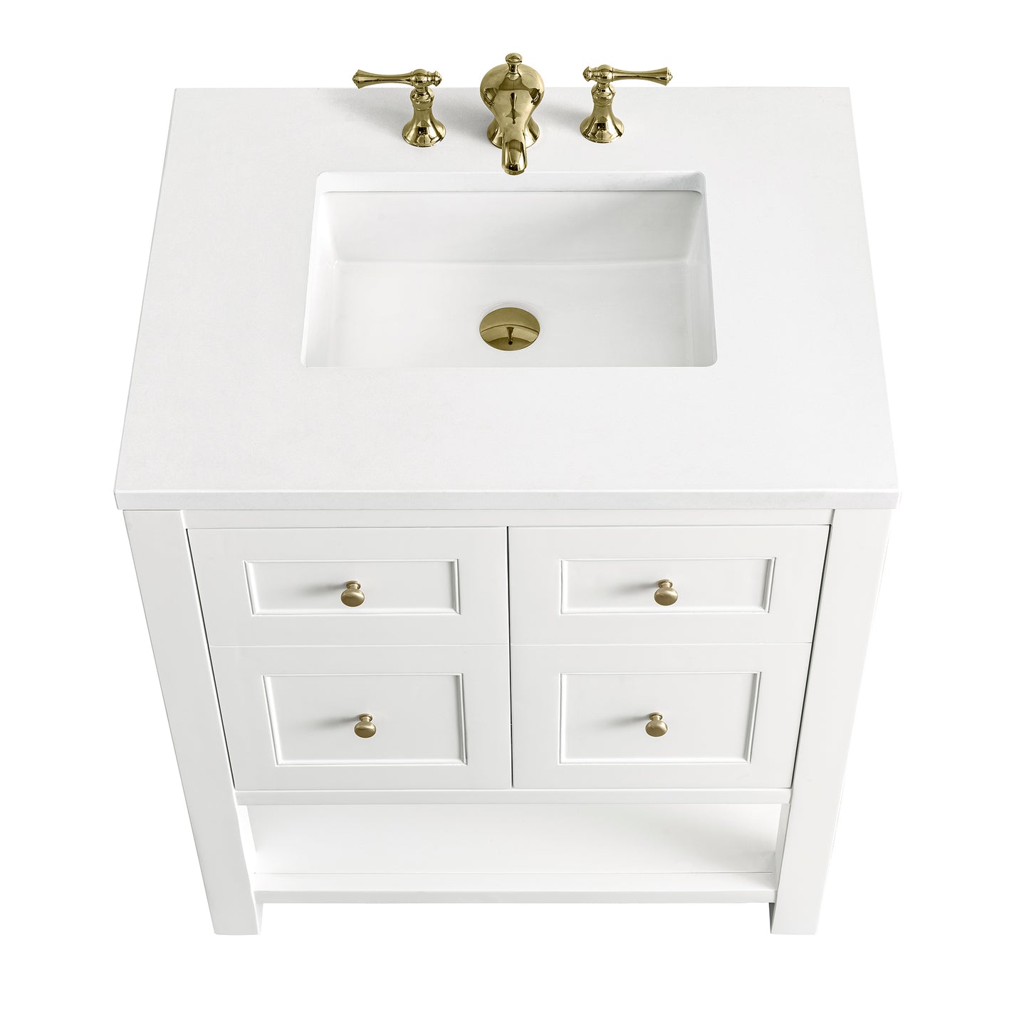 Breckenridge 30" Single Vanity, Bright White w/ 3 CM White Zeus Top