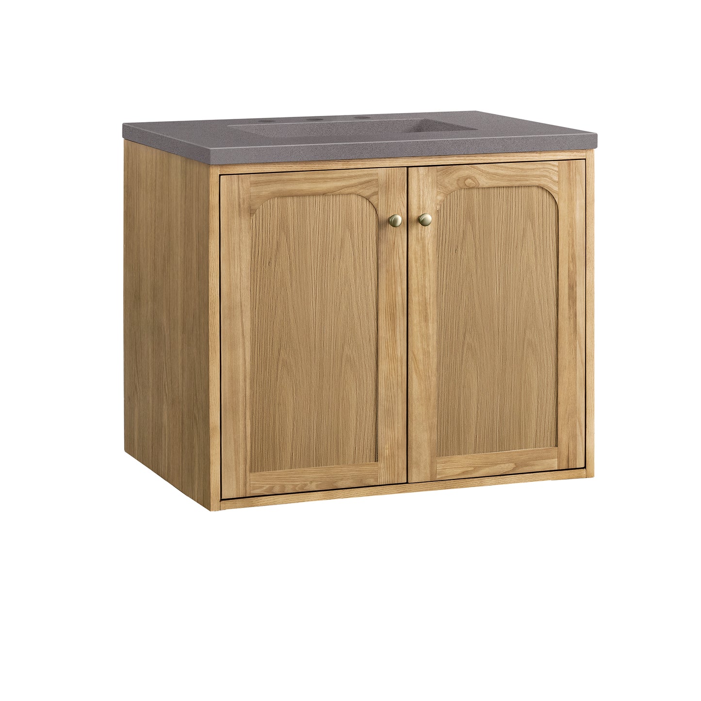 Laurent 30" Single Vanity, Light Natural Oak w/ 3 CM Grey Expo Top