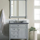 Brittany 36" Single Vanity, Urban Gray w/ 3 CM Charcoal Soapstone Quartz Top