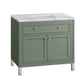 Chicago 36" Single Vanity, Smokey Celadon w/ 3 CM Carrara Marble Top