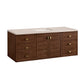 Amberly 60" Single Vanity, Mid-Century Walnut w/ 3 CM Eternal Marfil Top