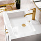 Chianti 24" Single Vanity, Glossy White, Radiant Gold, w/ White Glossy Composite Stone Top