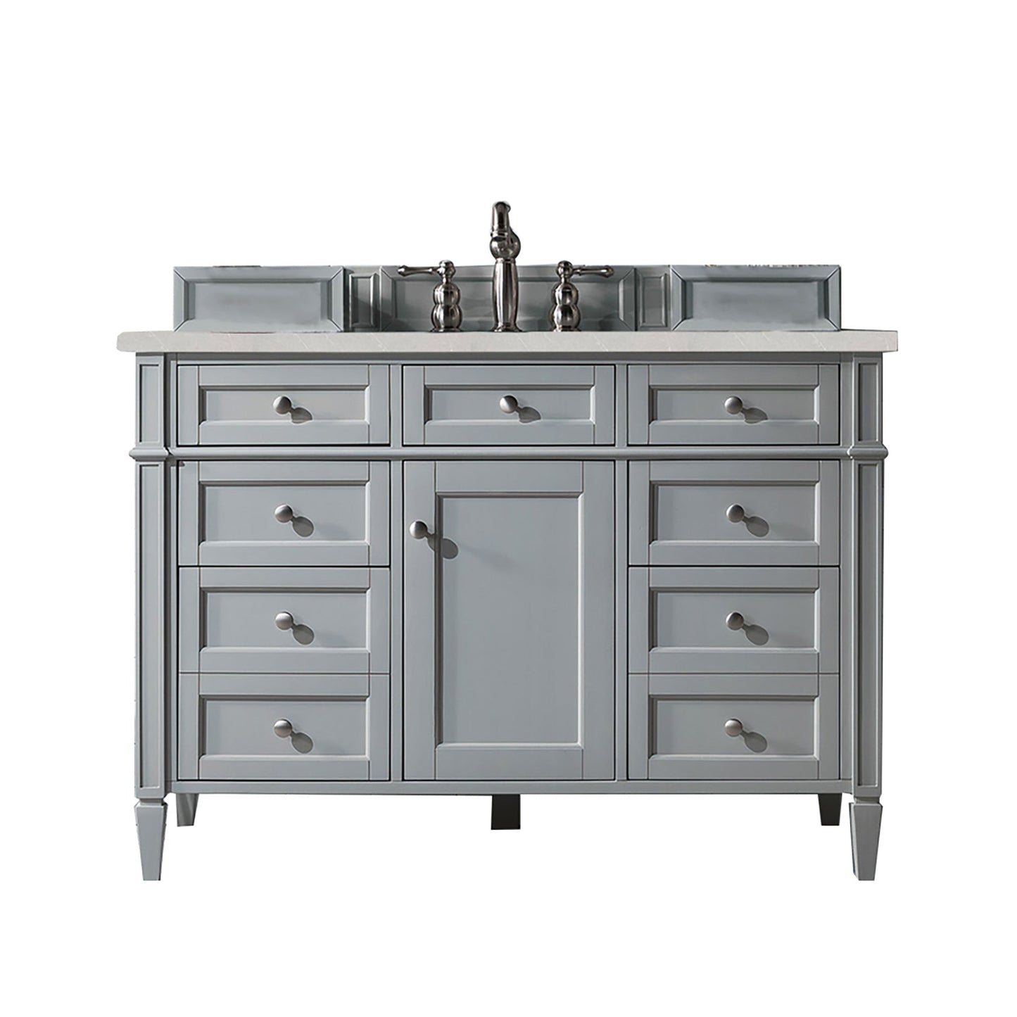 Brittany 48" Single Vanity, Urban Gray w/ 3 CM Eternal Serena Quartz Top