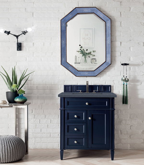 Brittany 30 Single Vanity, Victory Blue w/ 3 CM Charcoal Soapstone Quartz Top