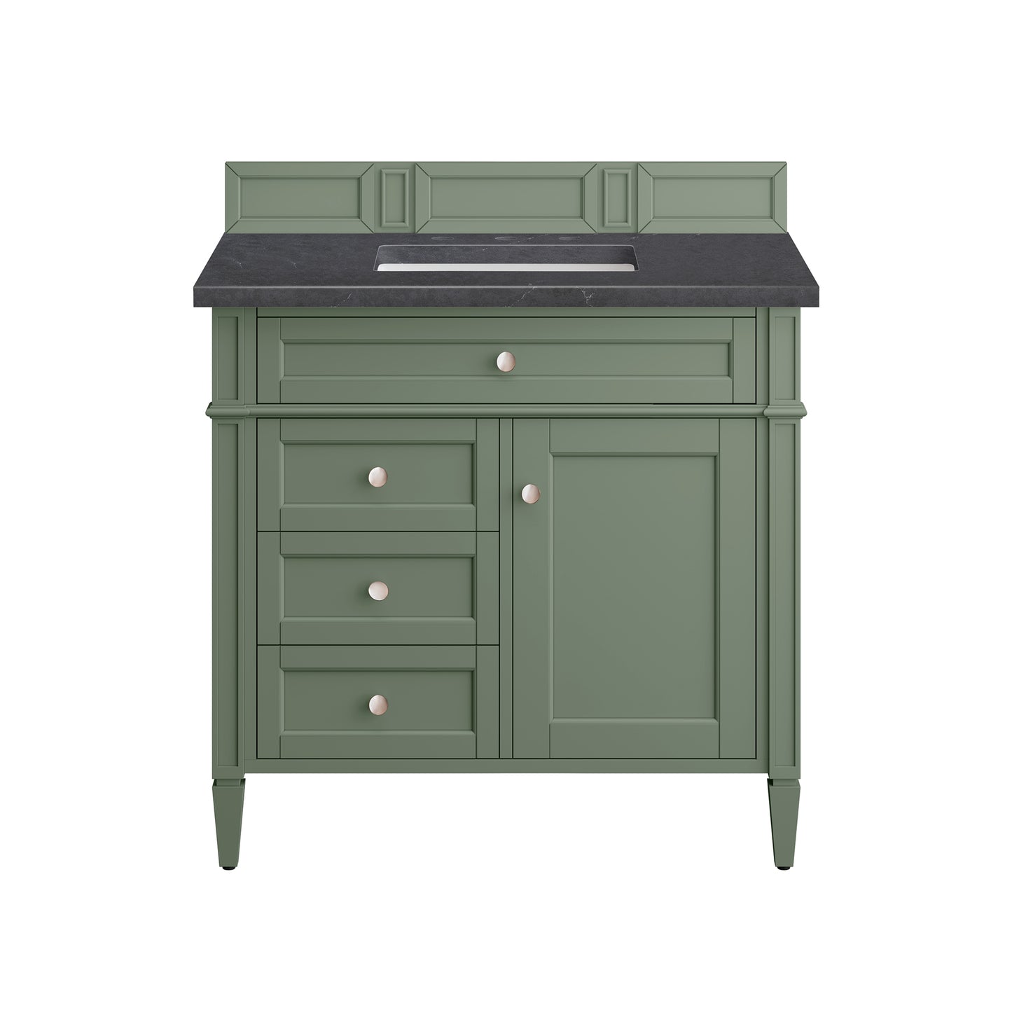 Brittany 36" Single Vanity, Smokey Celadon w/ 3 CM Charcoal Soapstone Top