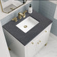 Chicago 30" Single Vanity, Glossy White w/ 3 CM Charcoal Soapstone Top