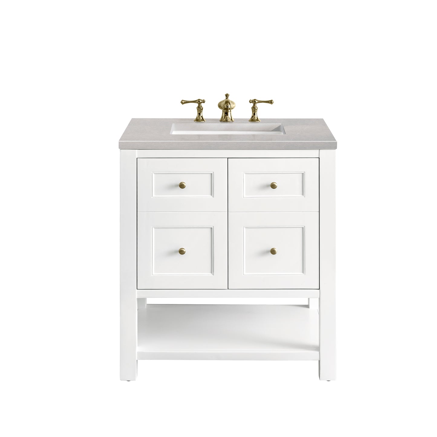 Breckenridge 30" Single Vanity, Bright White w/ 3 CM Eternal Serena Top