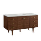 Amberly 60" Single Vanity, Mid-Century Walnut w/ 3 CM Ethereal Noctis Top