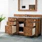 Bristol 60" Single Vanity, Saddle Brown w/ 3 CM Carrara Marble Top