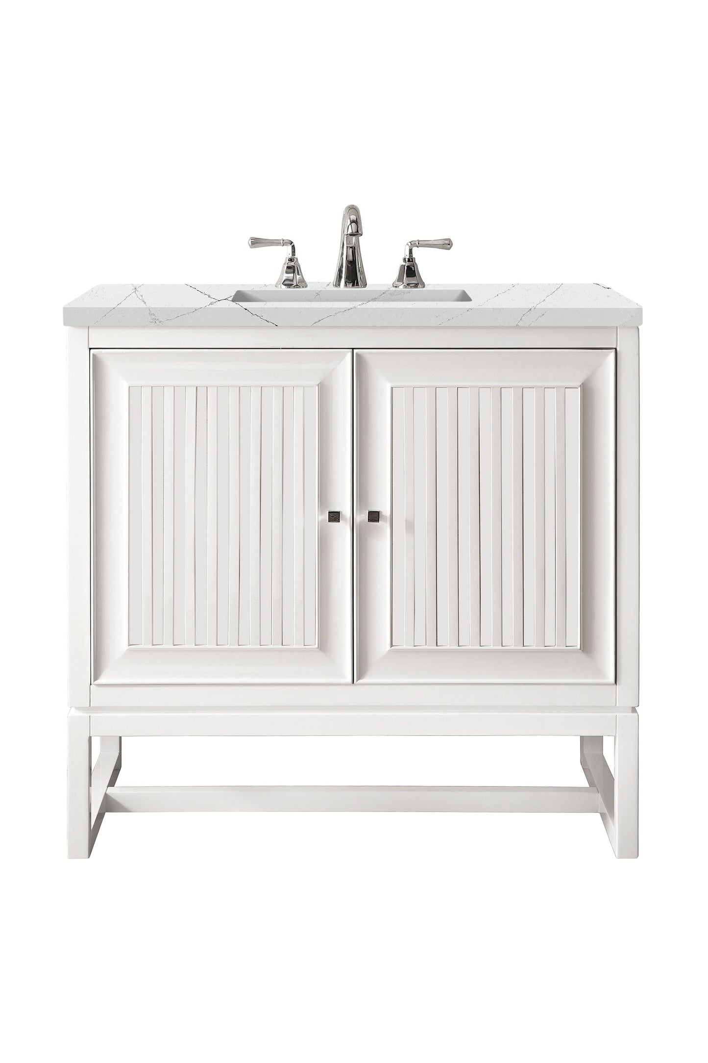 Athens 30" Single Vanity, Glossy White w/ 3 CM Ethereal Noctis Top