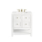 Breckenridge 30" Single Vanity, Bright White w/ 3 CM White Zeus Top