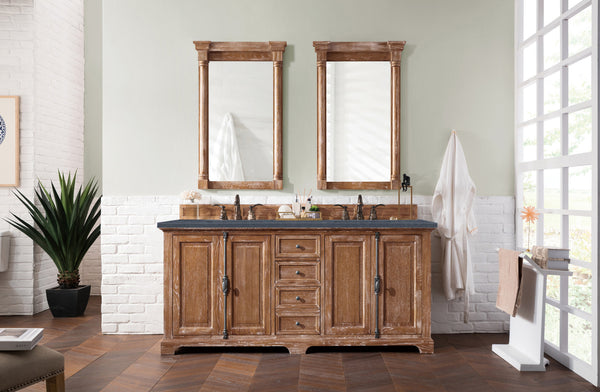 Providence 72 Double Vanity, Driftwood w/ 3 CM Charcoal Soapstone Quartz Top