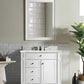 Bristol 36" Single Vanity, Bright White w/ 3 CM Arctic Fall Solid Surface Top