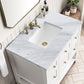 Breckenridge 36" Single Vanity, Bright White w/ 3 CM Carrara Marble Top