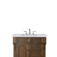 Brookfield 36" Single Vanity, Country Oak w/ 3 CM Carrara Marble Top