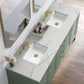 Chicago 72" Double Vanity, Smokey Celadon w/ 3 CM Ethereal Noctis Top