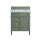 Brittany 30" Single Vanity, Smokey Celadon w/ 3 CM Carrara Marble Top