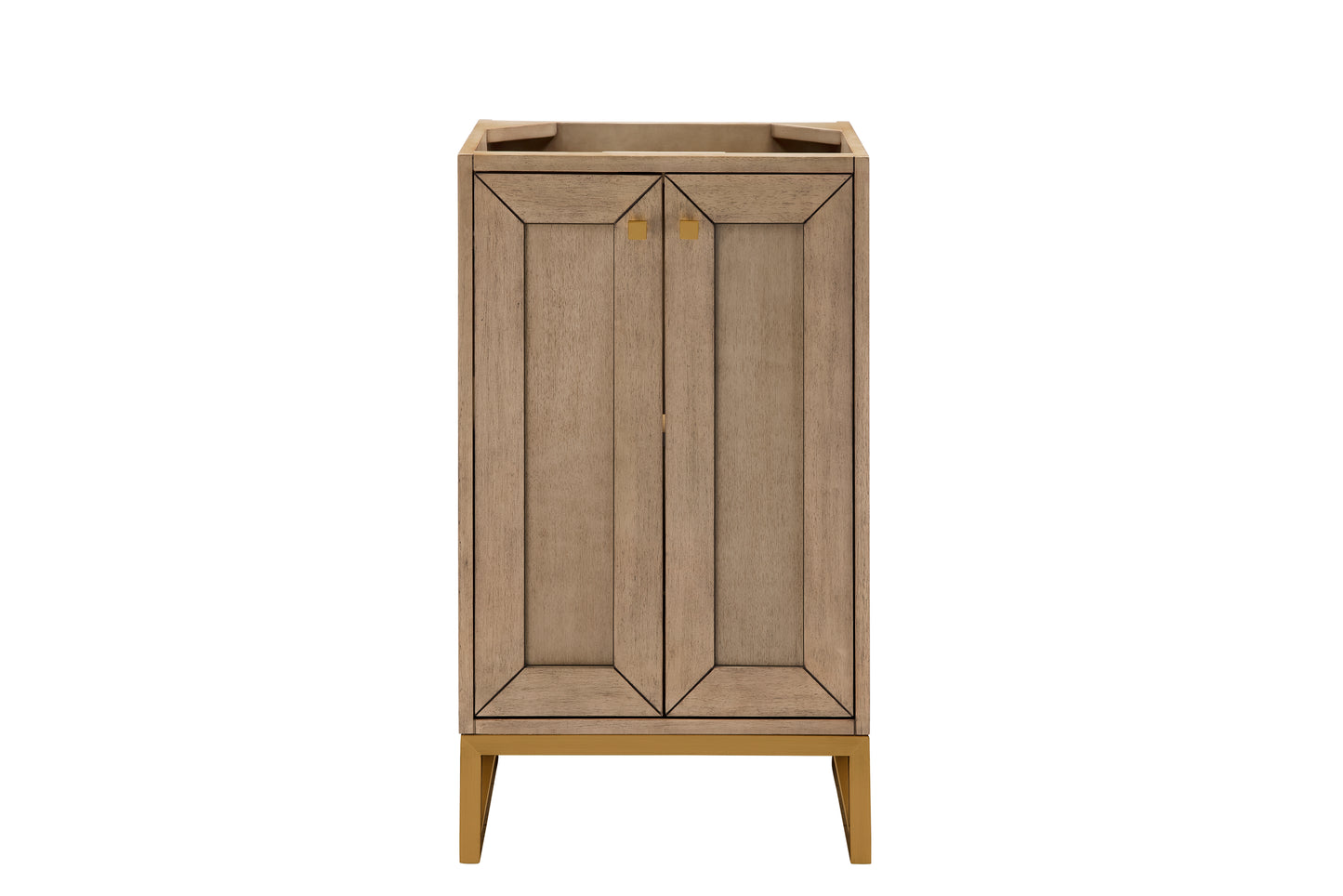 Chianti 20" Single Vanity Cabinet, Whitewashed Walnut, Radiant Gold