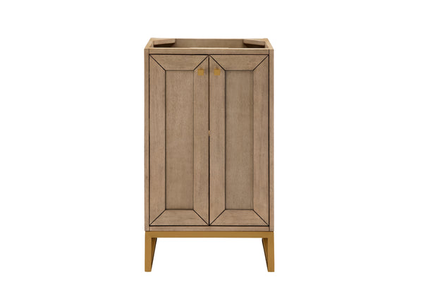 Chianti 20 Single Vanity Cabinet, Whitewashed Walnut, Radiant Gold