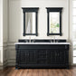 Brookfield 72" Double Vanity, Antique Black w/ 3 CM Carrara Marble Top