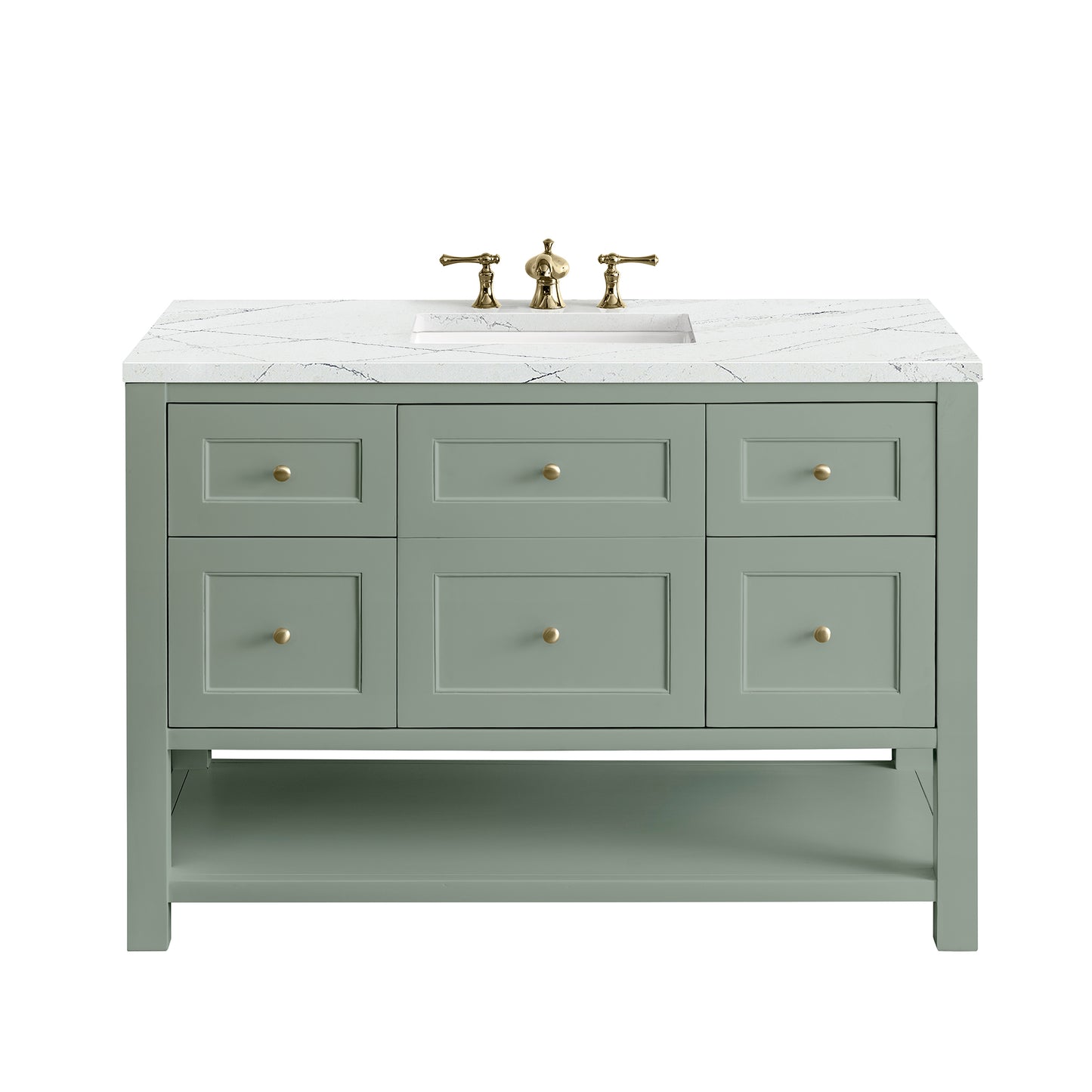 Breckenridge 48" Single Vanity, Smokey Celadon w/ 3 CM Ethereal Noctis Top