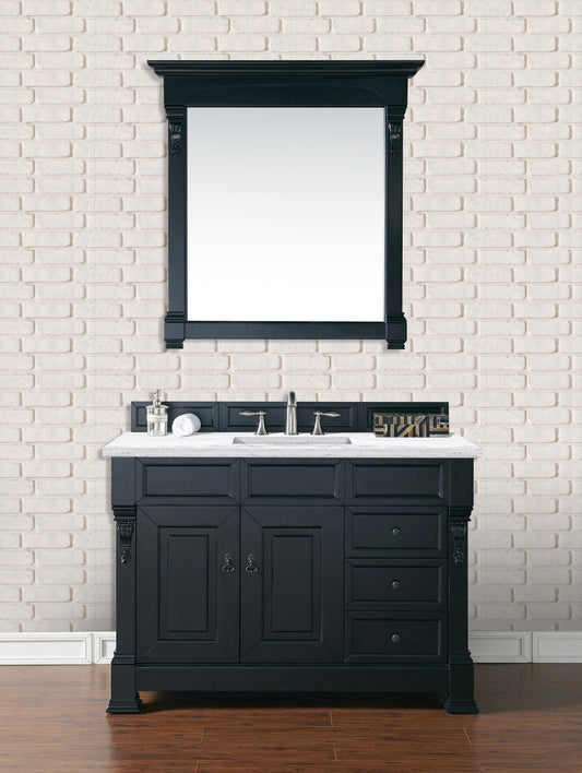 Brookfield 48" Single Vanity, Antique Black w/ 3 CM Arctic Fall Solid Surface Top