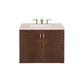 Amberly 30" Single Vanity, Mid-Century Walnut w/ 3 CM Eternal Marfil Top