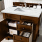 Brookfield 36" Single Vanity, Country Oak w/ 3 CM Ethereal Noctis Quartz Top