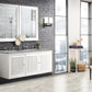 Athens 60" Double Vanity, Glossy White w/ 3 CM Eternal Serena Top