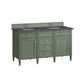 Brittany 60" Double Vanity, Smokey Celadon w/ 3 CM Charcoal Soapstone Top